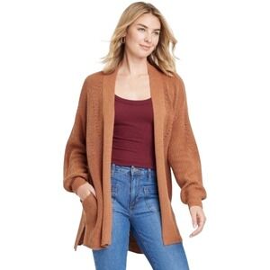 Universal‎ Thread Women's Knit Cardigan Sweater Brown Medium Open Front NWT